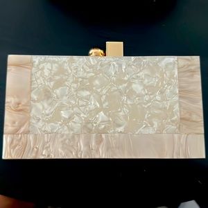 Neutral, Acrylic Clutch with removable strap